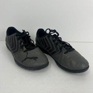 Puma Kids Activewear Sneakers Size 4 EU 35.5 Black Gray Lace Up Low Top